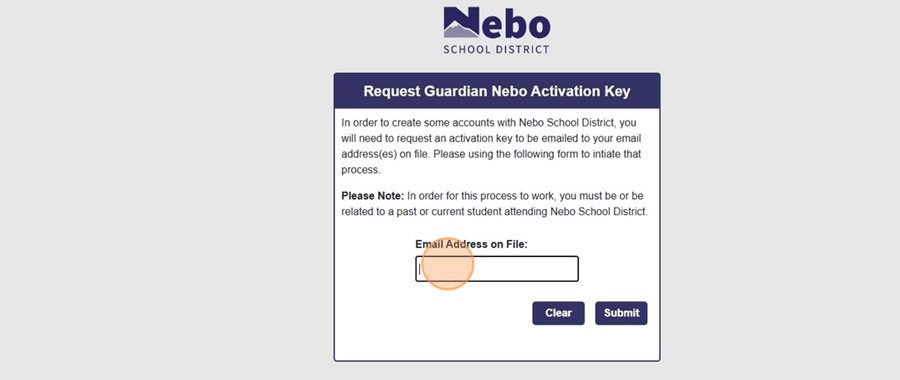 Enter your email address associated with you in Infinite Campus.